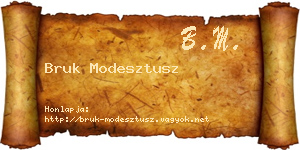 Bruk Modesztusz névjegykártya